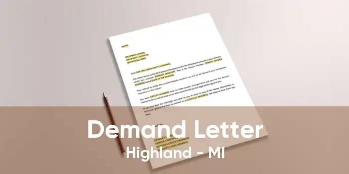 Demand Letter Highland - MI