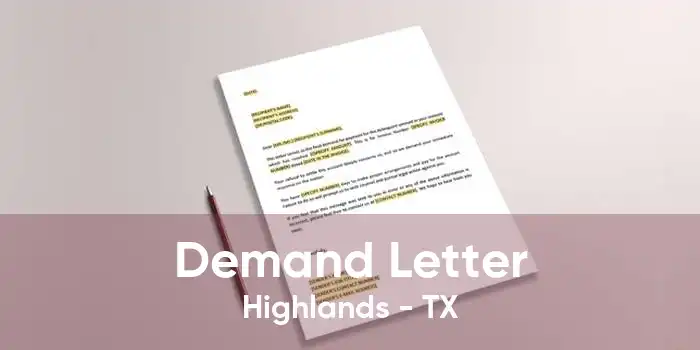 Demand Letter Highlands - TX