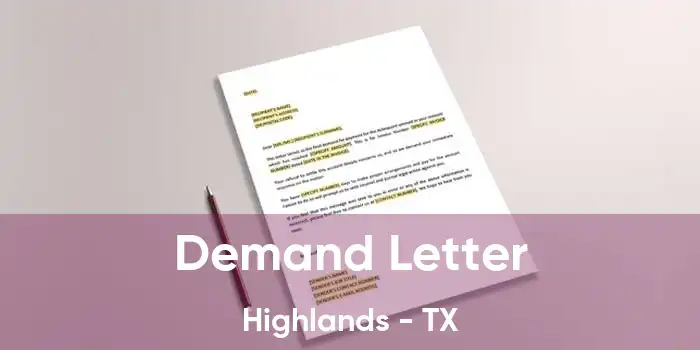 Demand Letter Highlands - TX