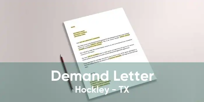 Demand Letter Hockley - TX