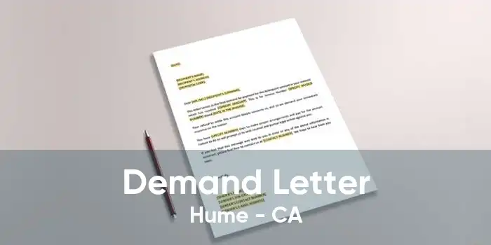 Demand Letter Hume - CA