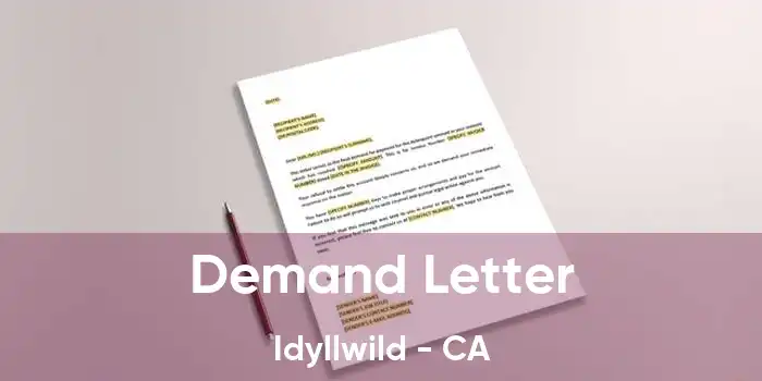  Demand Letter Idyllwild - CA