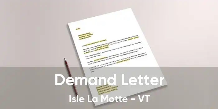 Demand Letter Isle La Motte - VT