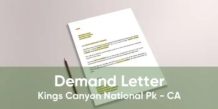 Demand Letter Kings Canyon National Pk - CA