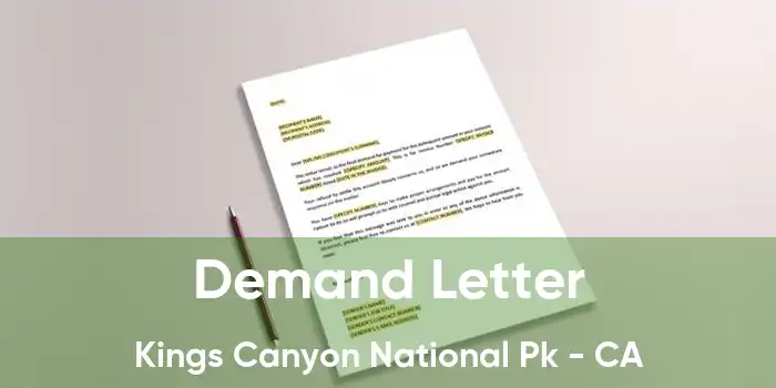 Demand Letter Kings Canyon National Pk - CA