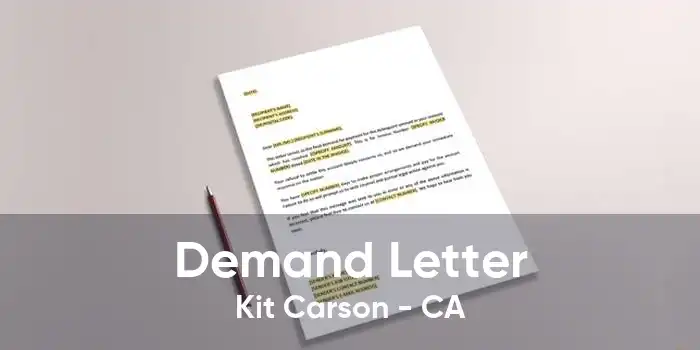 Demand Letter Kit Carson - CA