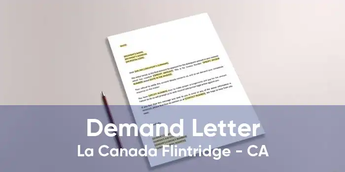 Demand Letter La Canada Flintridge - CA