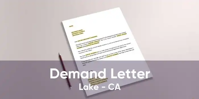 Demand Letter Lake - CA