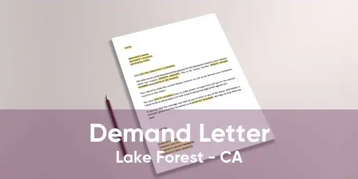 Demand Letter Lake Forest - CA