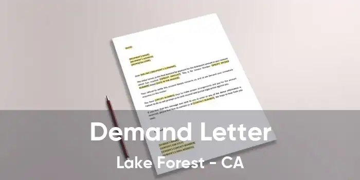  Demand Letter Lake Forest - CA
