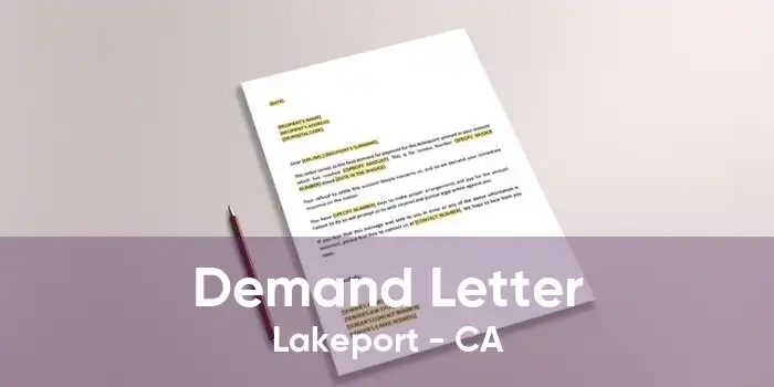 Demand Letter Lakeport - CA