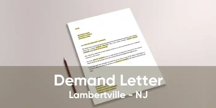 Demand Letter Lambertville - NJ