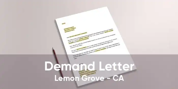Demand Letter Lemon Grove - CA