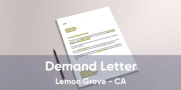 Demand Letter Lemon Grove - CA