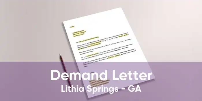 Demand Letter Lithia Springs - GA