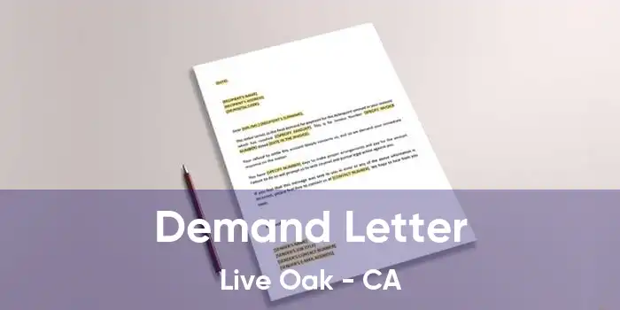 Demand Letter Live Oak - CA