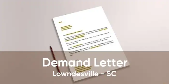 Demand Letter Lowndesville - SC