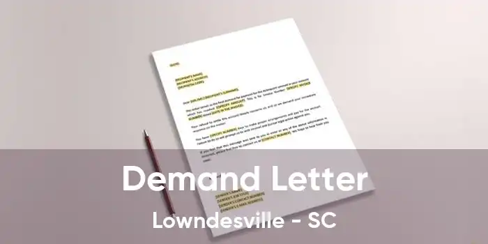 Demand Letter Lowndesville - SC