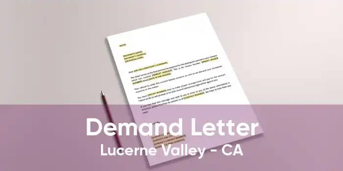 Demand Letter Lucerne Valley - CA
