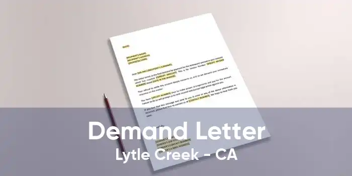 Demand Letter Lytle Creek - CA