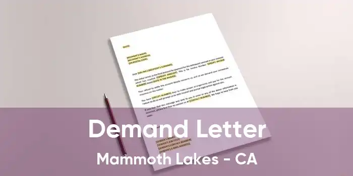 Demand Letter Mammoth Lakes - CA