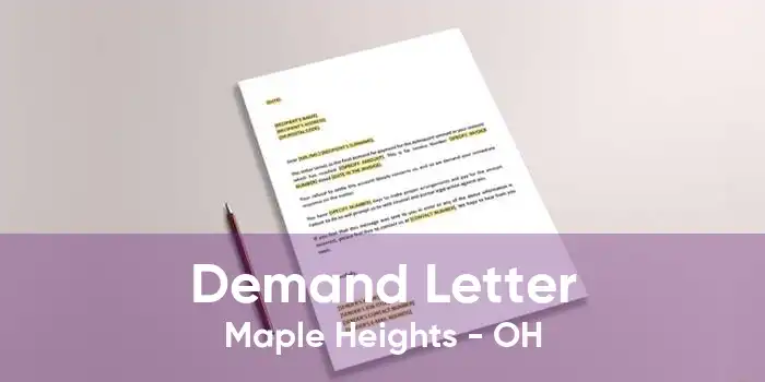 Demand Letter Maple Heights - OH