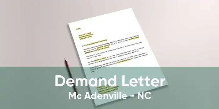 Demand Letter Mc Adenville - NC