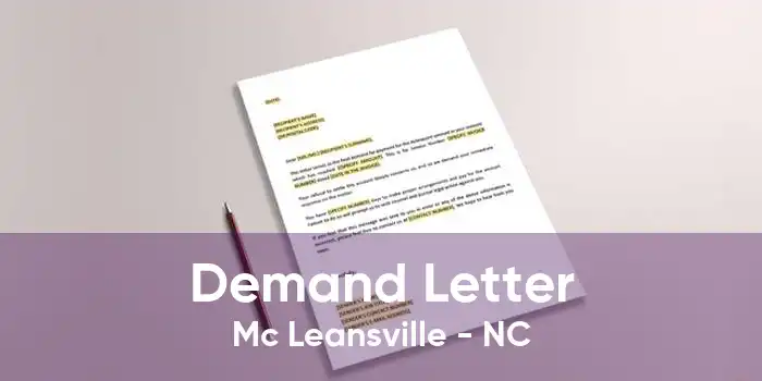 Demand Letter Mc Leansville - NC