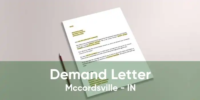 Demand Letter Mccordsville - IN