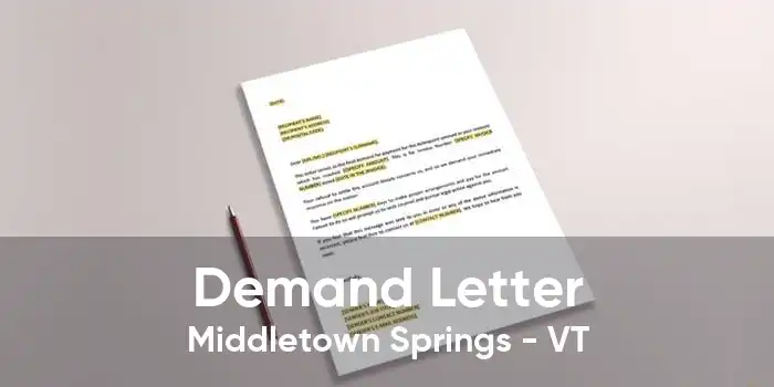 Demand Letter Middletown Springs - VT