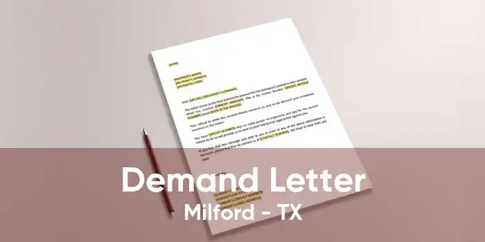 Demand Letter Milford - TX