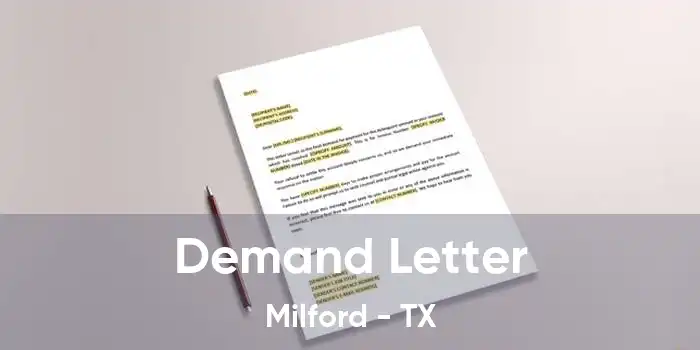 Demand Letter Milford - TX