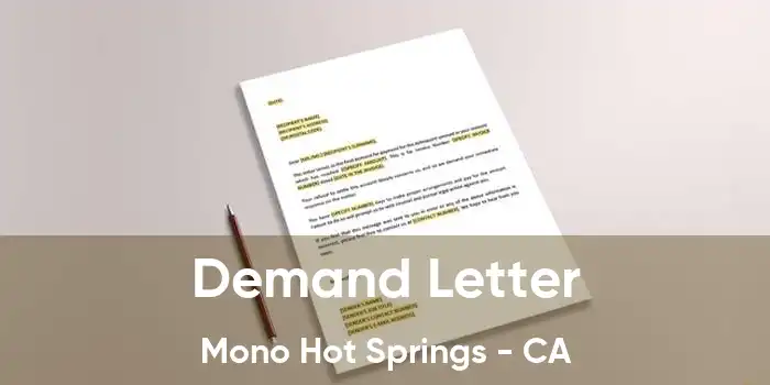 Demand Letter Mono Hot Springs - CA