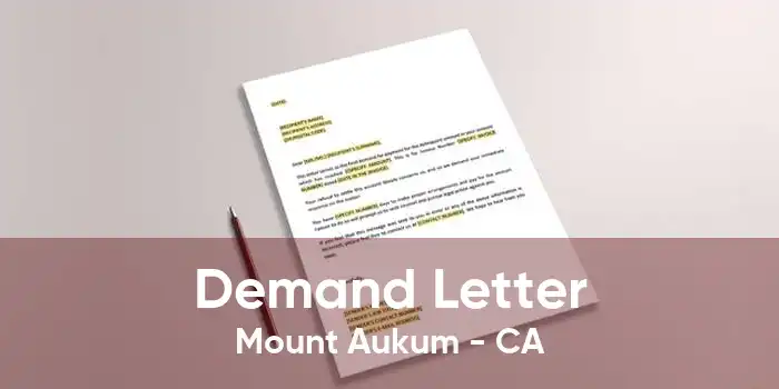 Demand Letter Mount Aukum - CA
