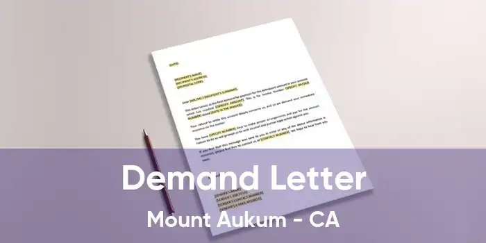 Demand Letter Mount Aukum - CA