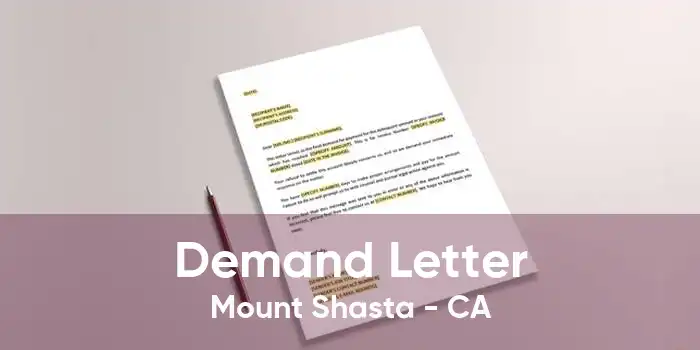 Demand Letter Mount Shasta - CA