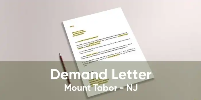 Demand Letter Mount Tabor - NJ