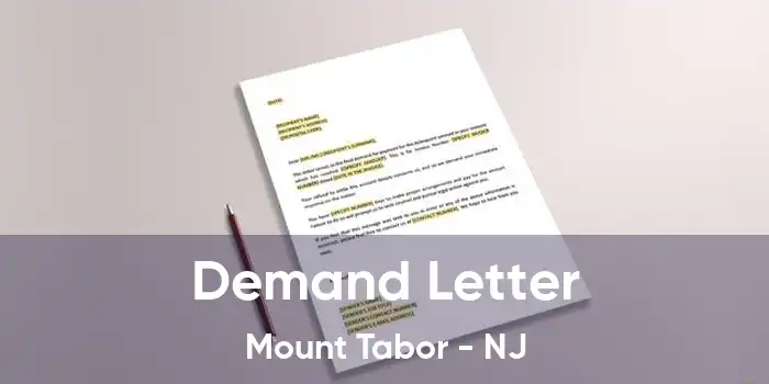 Demand Letter Mount Tabor - NJ