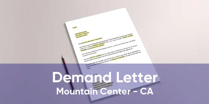 Demand Letter Mountain Center - CA
