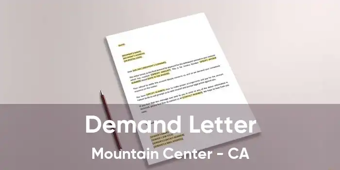 Demand Letter Mountain Center - CA