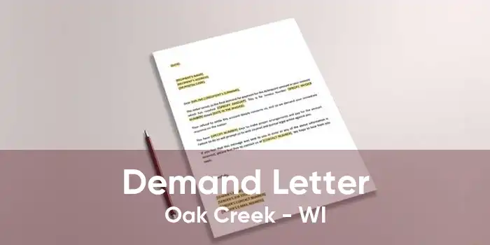 Demand Letter Oak Creek - WI