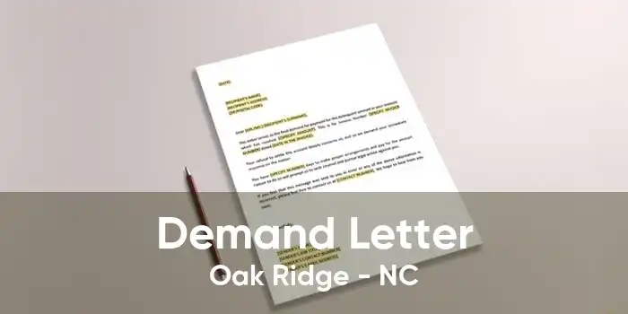 Demand Letter Oak Ridge - NC
