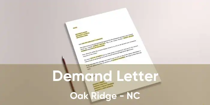 Demand Letter Oak Ridge - NC