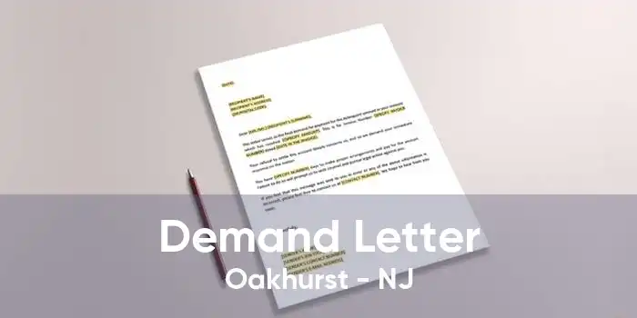 Demand Letter Oakhurst - NJ