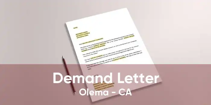 Demand Letter Olema - CA