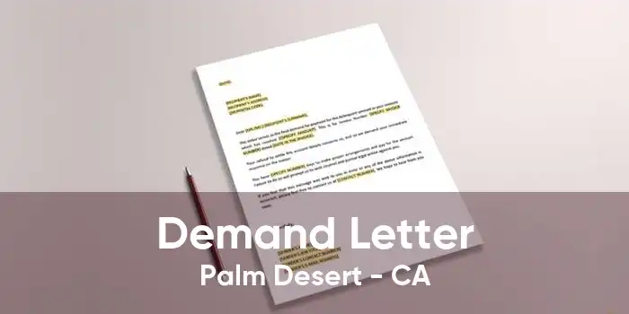 Demand Letter Palm Desert - CA