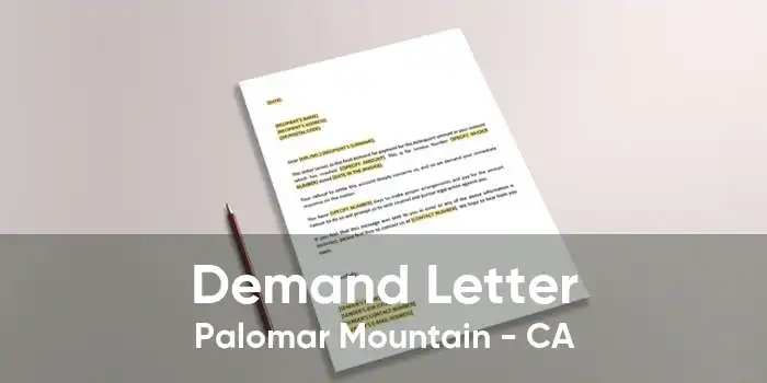 Demand Letter Palomar Mountain - CA