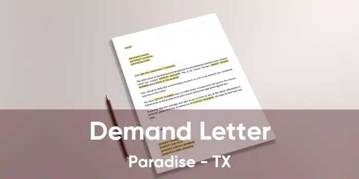  Demand Letter Paradise - TX