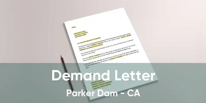 Demand Letter Parker Dam - CA