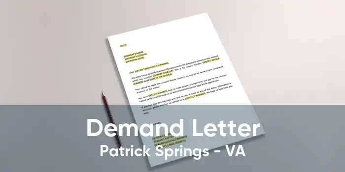 Demand Letter Patrick Springs - VA